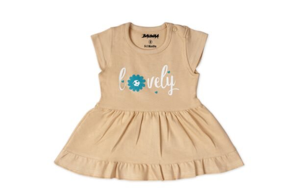 BAUWAA Baby Girls’ Cotton Frock – “Lovely” Print Dress (Available in 5 Colors, 0–3 Months)